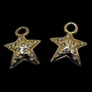 Shimmering Gold Star Earrings with Rhinestones